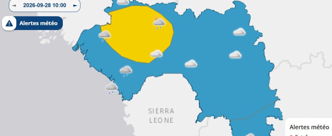 Météo à Conakry : pluie et averses attendues ce lundi