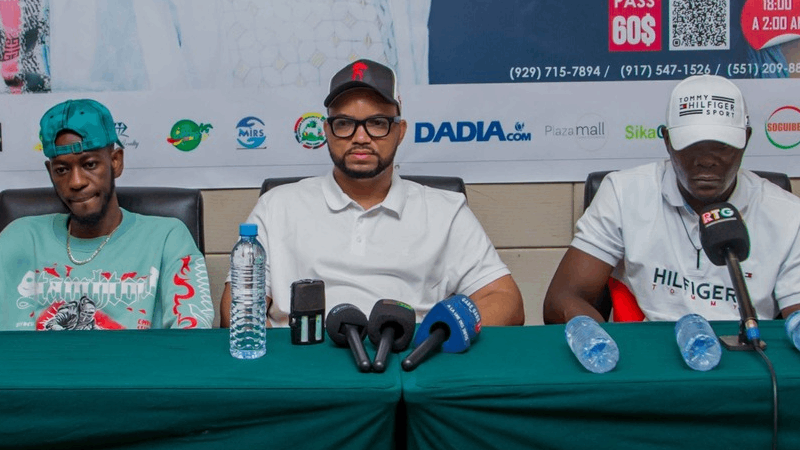 Maxim BK, Lancinet Diallo et Habib Fatako, lors de la conférence de presse